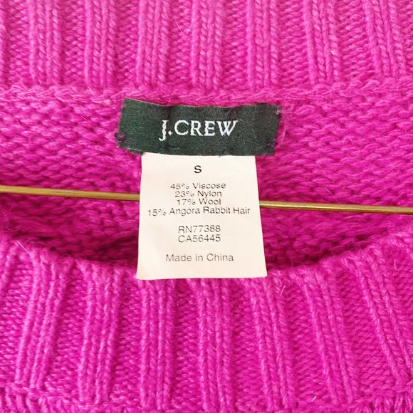 j.crew honeycomb sweater magenta, small - Picture 5 of 10